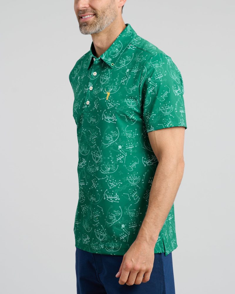 WilliamMurrayGolf Mens Polo XsandOs 335 101 003 Green On Figure Frontangle