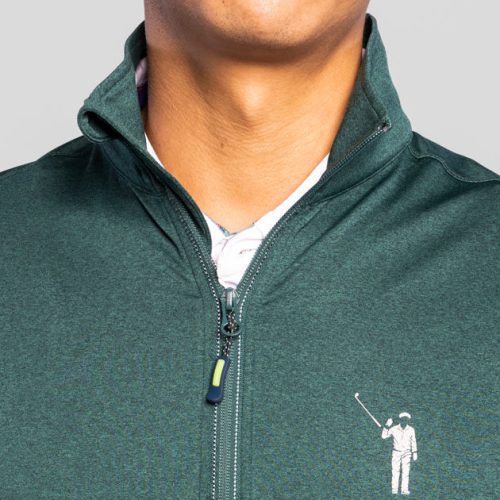 WilliamMurrayGolf Mens Pullovers MurrayClassicChipShot 001 129 001 HeatheredEmerald On Figure Chest