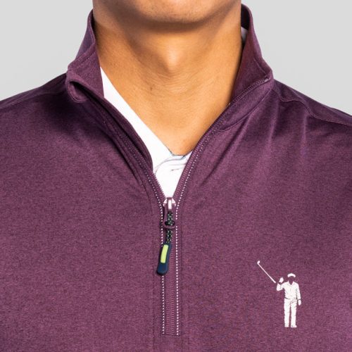 WilliamMurrayGolf Mens Pullovers MurrayClassicChipShot 001 129 001 HeatheredPlum On Figure Chest