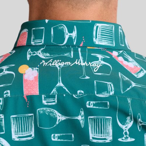 WilliamMurrayGolf Mens SSButtonDown AzaleaCocktail 367 162 004 Green On Figure Script min