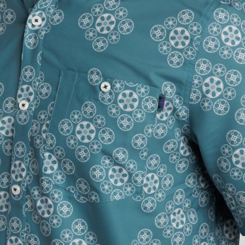 WilliamMurrayGolf Mens SSButtonDown KeepingItReal 285 162 092 Teal On Figure Pocket