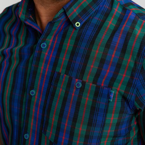 WilliamMurrayGolf Mens SSButtonDown Tartan 002 162 006 Tartan On Figure Chest