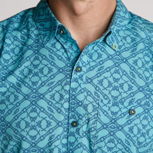 WilliamMurrayGolf Mens SSButtonDown TieOneOn 276 162 088 Turquoise On Figure chest