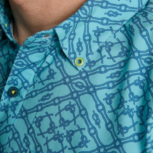 WilliamMurrayGolf Mens SSButtonDown TieOneOn 276 162 088 Turquoise On Figure collar