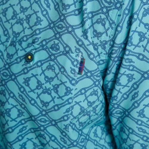 WilliamMurrayGolf Mens SSButtonDown TieOneOn 276 162 088 Turquoise On Figure pocket