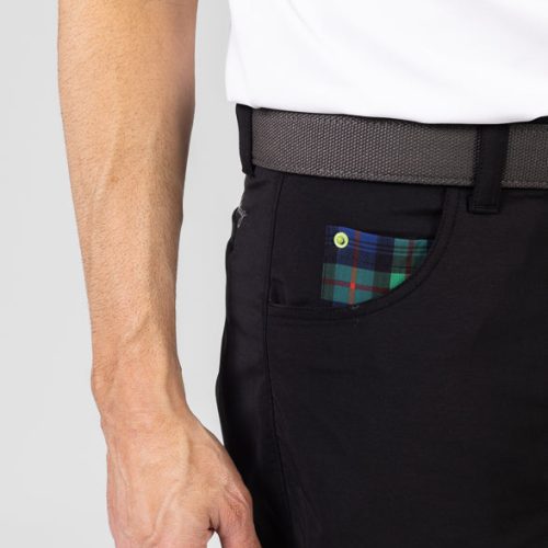 WilliamMurrayGolf Mens Shorts MurrayClassicShorts 001 168 108 Black On Figure FrontPocket