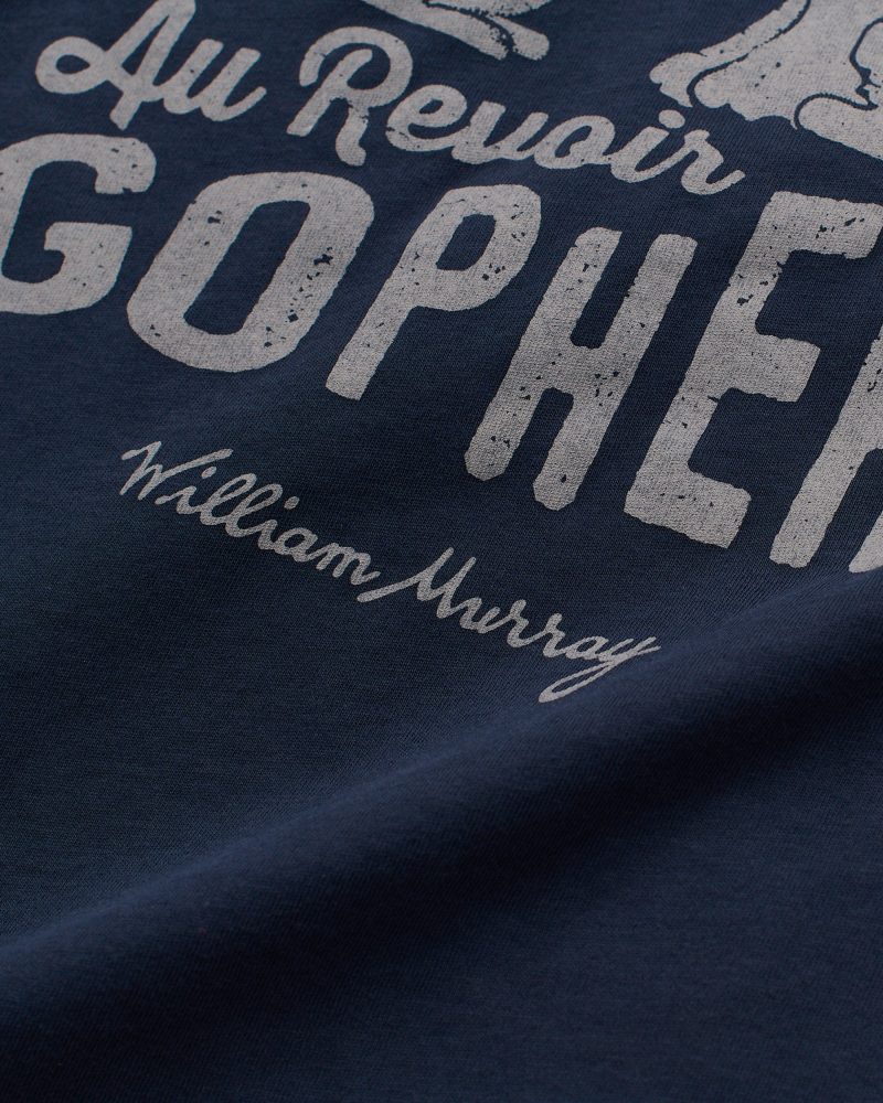 WilliamMurrayGolf Mens T Shirt AuRevoirGopher 742 246 191 Navy Lay Flat Zoom min