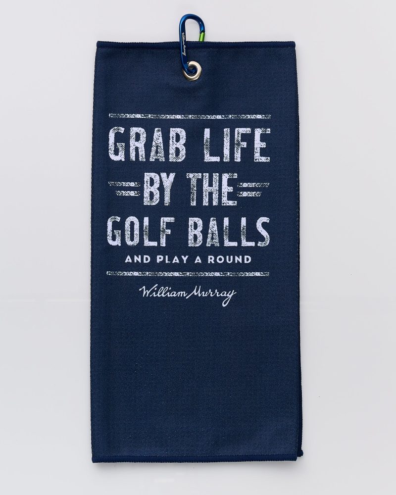 WilliamMurrayGolf Unisex GolfAccessories GrabLifeCartTowel 707 157 163 Navy LayFlat Front