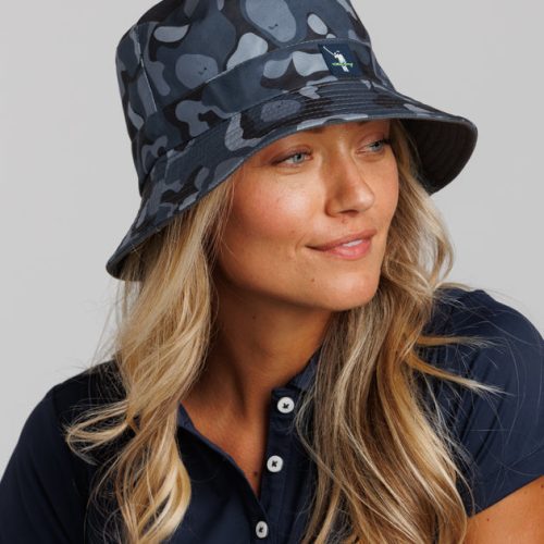 WilliamMurrayGolf Unisex Hat CamoCarlBucket 003 222 096 Black On Model Profile