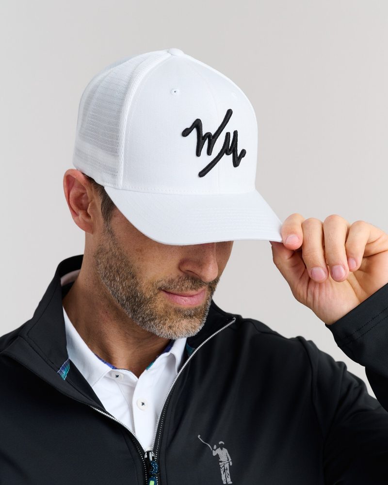 WilliamMurrayGolf Unisex Hat FlexTrucker 502 111 052 White On Model