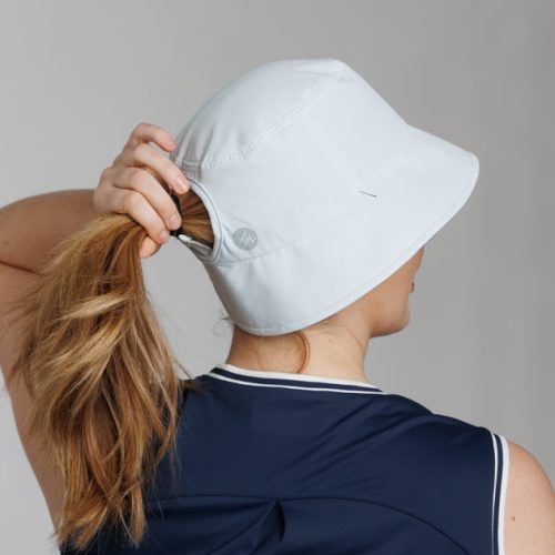 WilliamMurrayGolf Womens Headwear HighPonytailTechBucketHat 030 512 096 White On Model Back