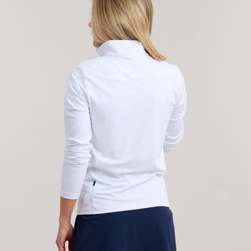 WilliamMurrayGolf Womens Outerwear ChipShotPocketPullover 001 802 003 White On Figure Back