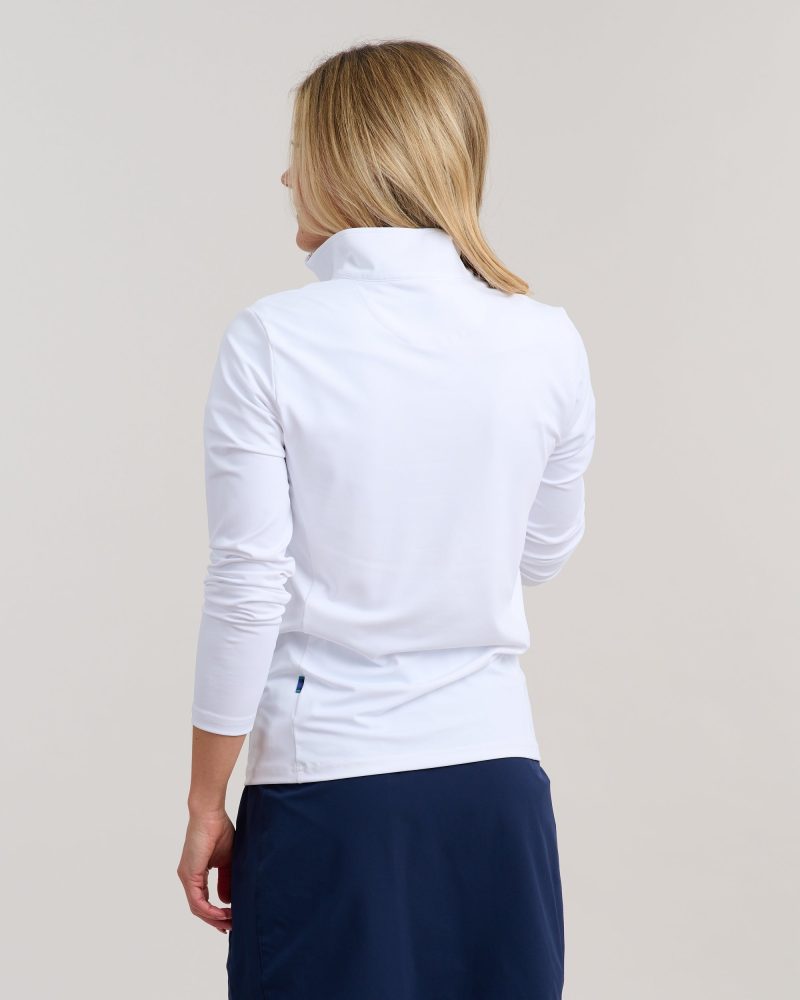 WilliamMurrayGolf Womens Outerwear ChipShotPocketPullover 001 802 003 White On Figure Back