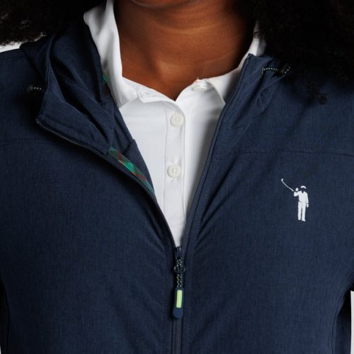 WilliamMurrayGolf Womens Outerwear StowAwayJacket 001 809 002 Navy On Figure Chest