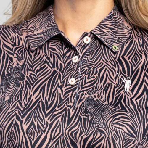 WilliamMurrayGolf Womens Polo EarnYourStripes 338 800 003 Antler On Figure Chest