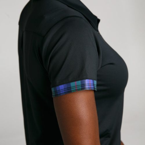 WilliamMurrayGolf Womens Polo MurrayClassic 001 800 003 Black On Figure Tartan Cuff