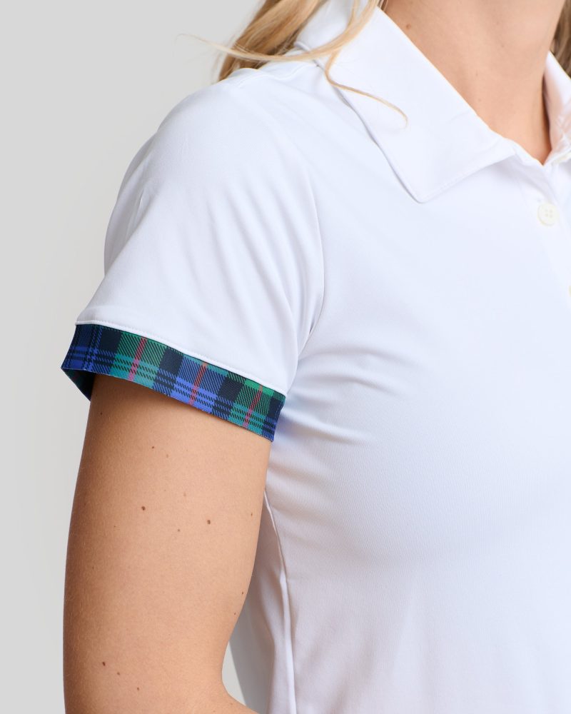 WilliamMurrayGolf Womens Polo MurrayClassic 001 800 103 White On Figure Cuff