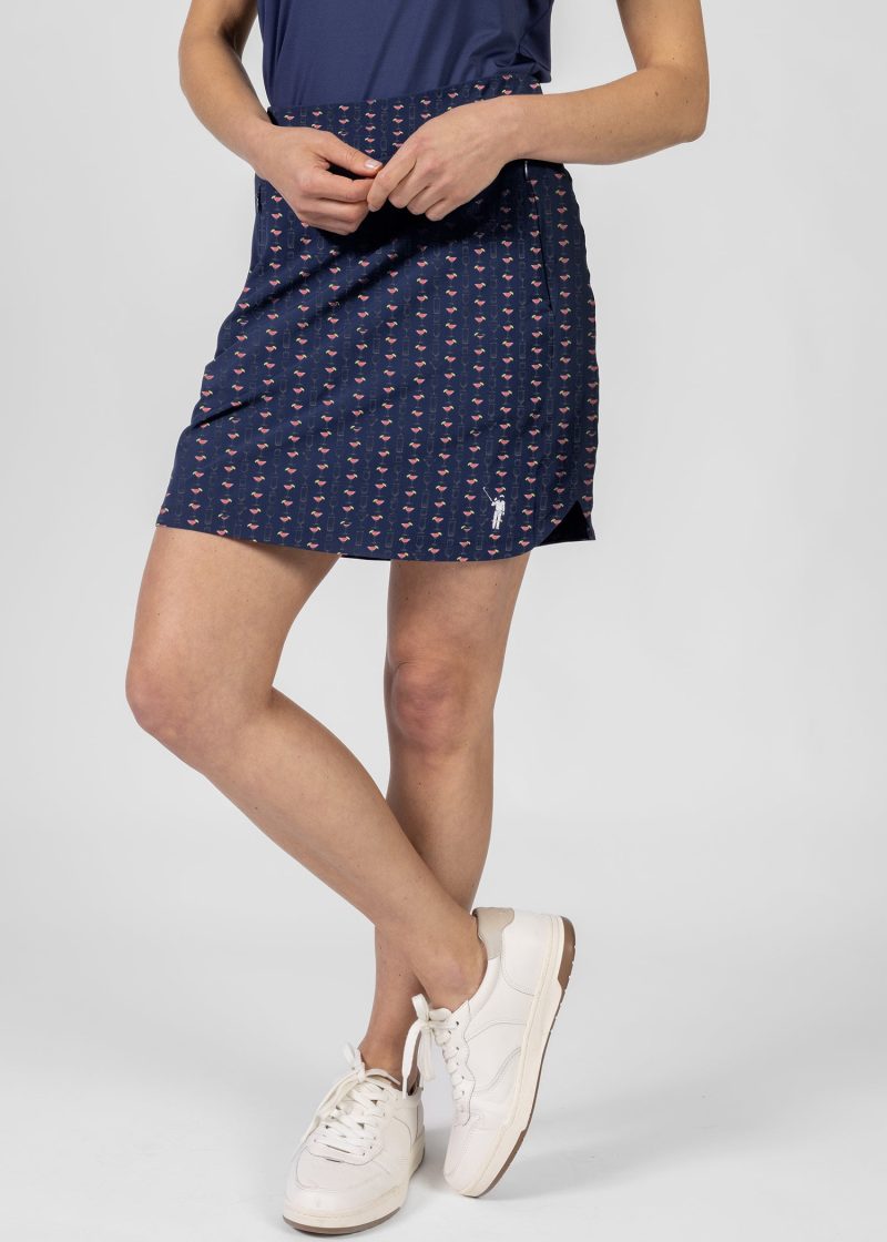 WilliamMurrayGolf Womens Skirt CocktailSeersuckerSpinner 303 823 094 Navy On Figure Front