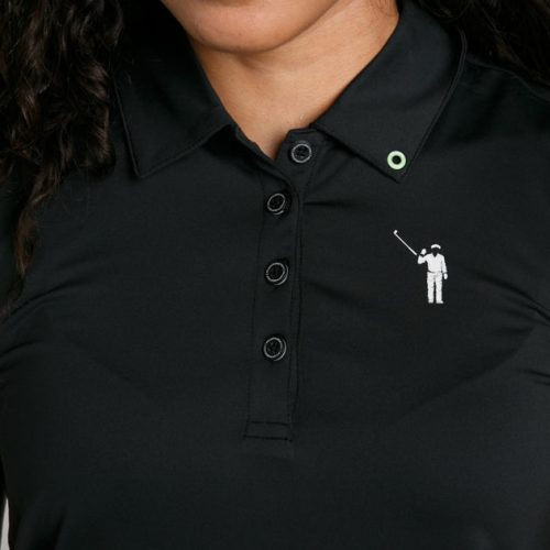 WilliamMurrayGolf Womens SleevelessPolo MurrayClassic 001 801 003 Black On Figure Chest