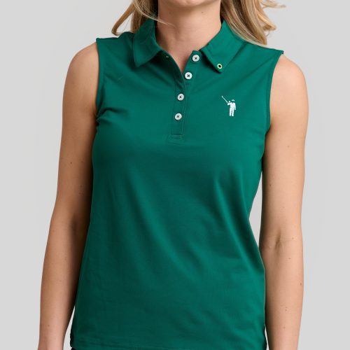 WilliamMurrayGolf Womens SleevelessPolo MurrayClassic 001 801 003 Green On Figure Front min