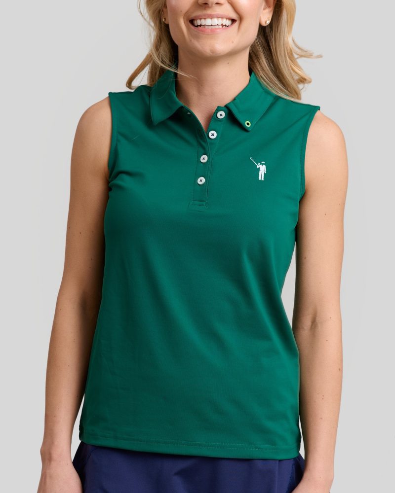 WilliamMurrayGolf Womens SleevelessPolo MurrayClassic 001 801 003 Green On Figure Front min