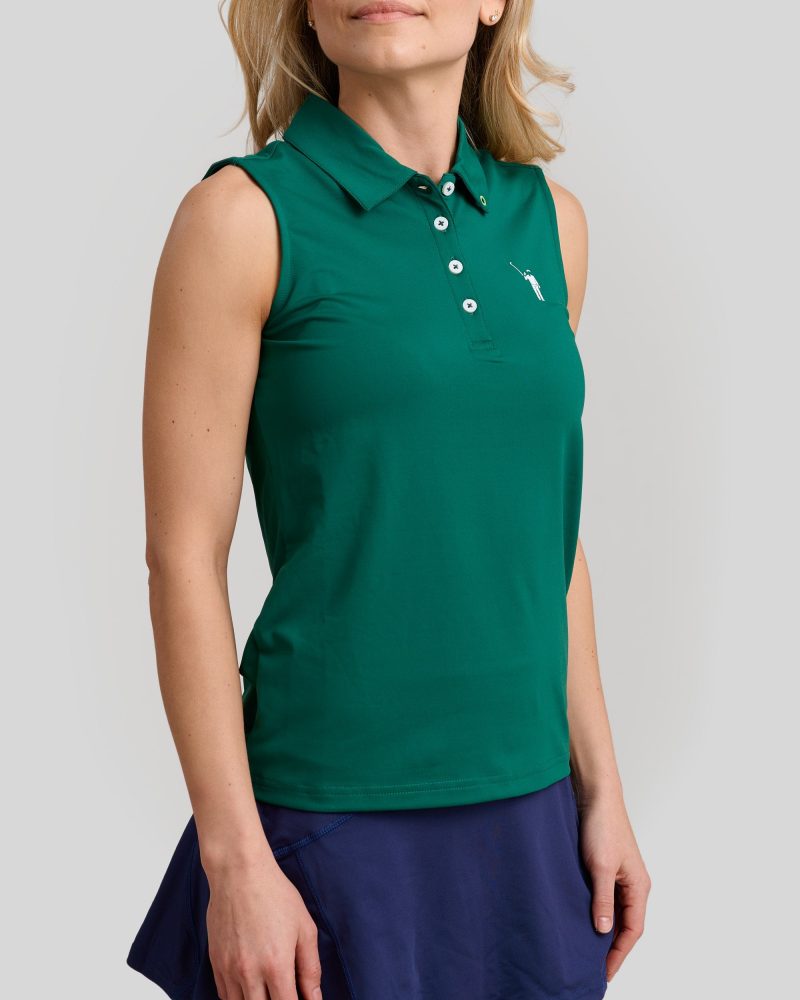 WilliamMurrayGolf Womens SleevelessPolo MurrayClassic 001 801 003 Green On Figure Front2 min